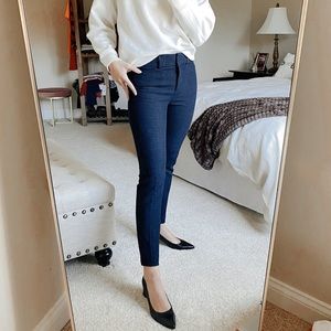 LOFT Micro Plaid Marisa Skinny Ankle Pant